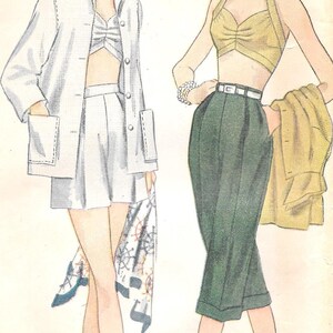 1950s Pin-Up Halter Sujetador Superior Pedal Pushers | Etsy