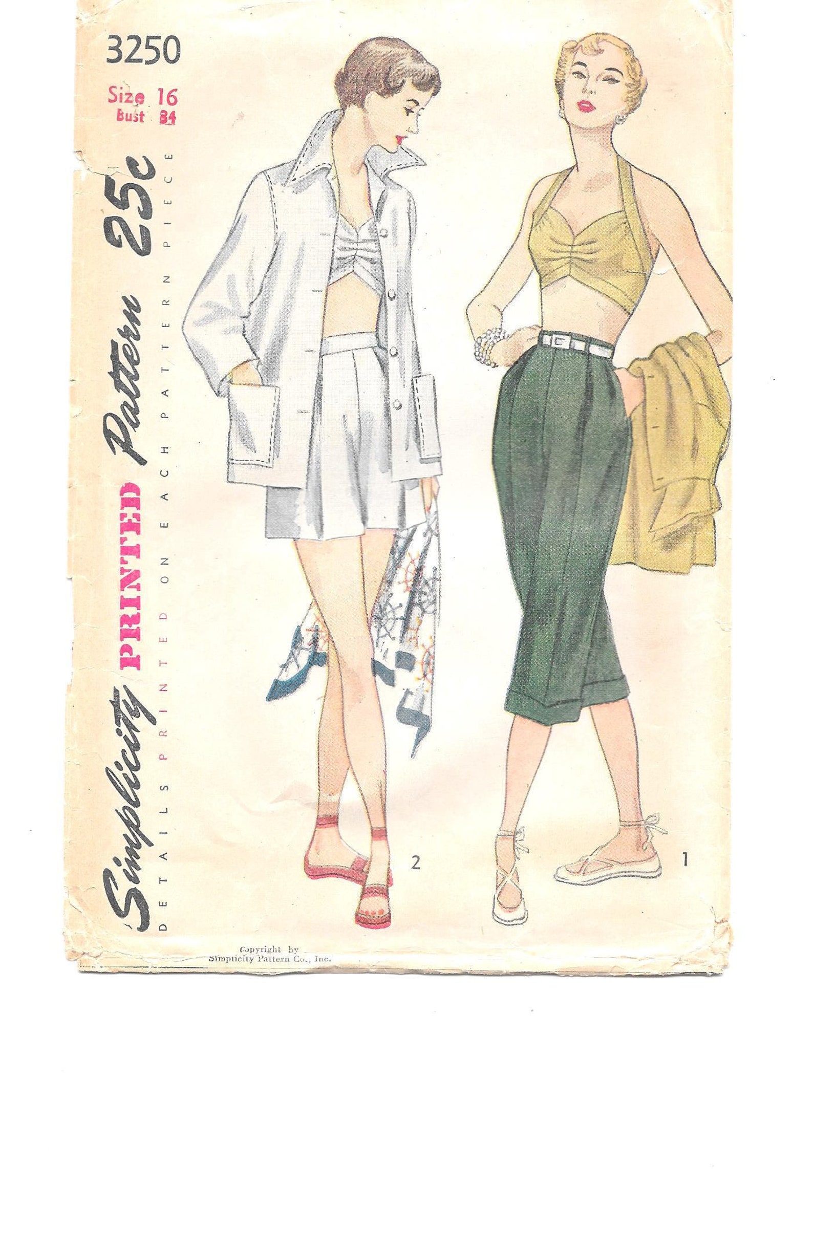 1950s Pin-Up Halter Sujetador Superior Pedal Pushers | Etsy