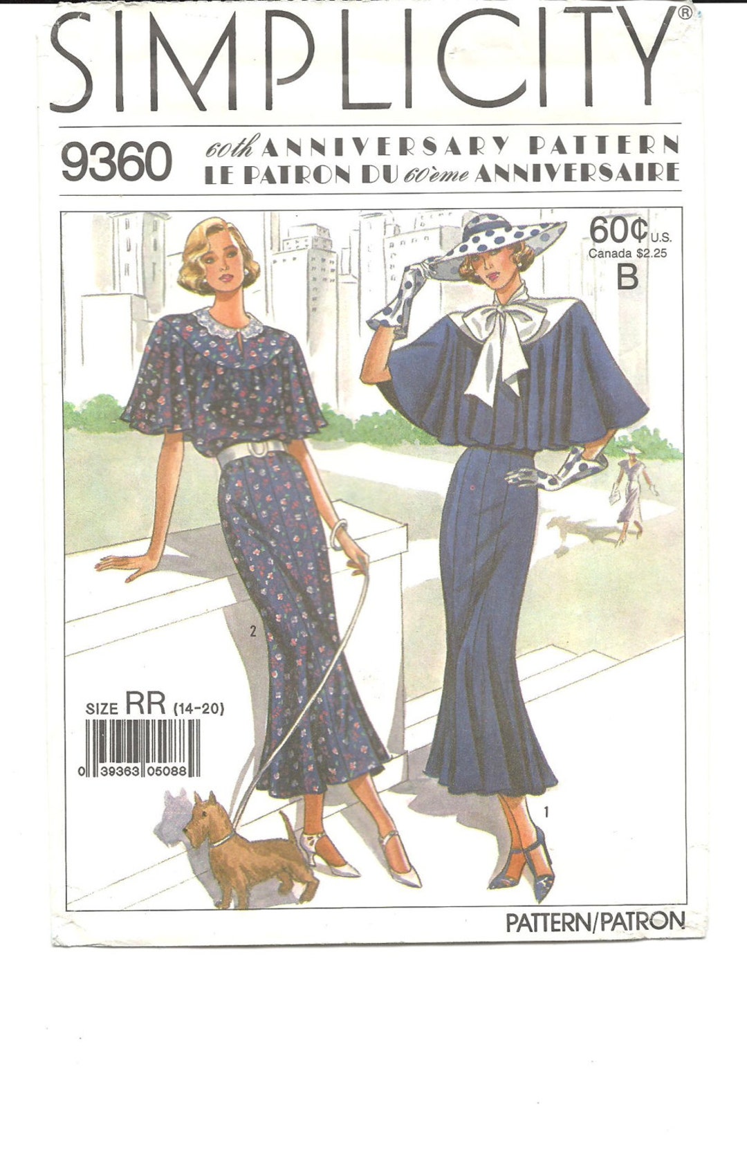 1930s Dress Sewing Pattern, Caplet & Gore Skirt (plus Size 14-20) UNCUT ...