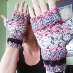 Opera, Mid, & Cuff Length Fingerless Glove Knitted In The Round Knitting Pattern