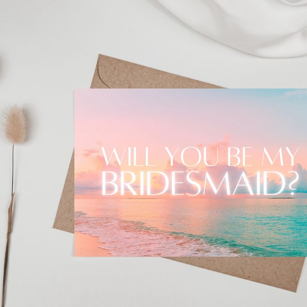 Coastal Bridesmaid Proposal Card