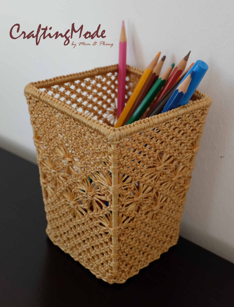 Basket ,small Size, Macrame, Weaving Basket, Square Shape,handmade