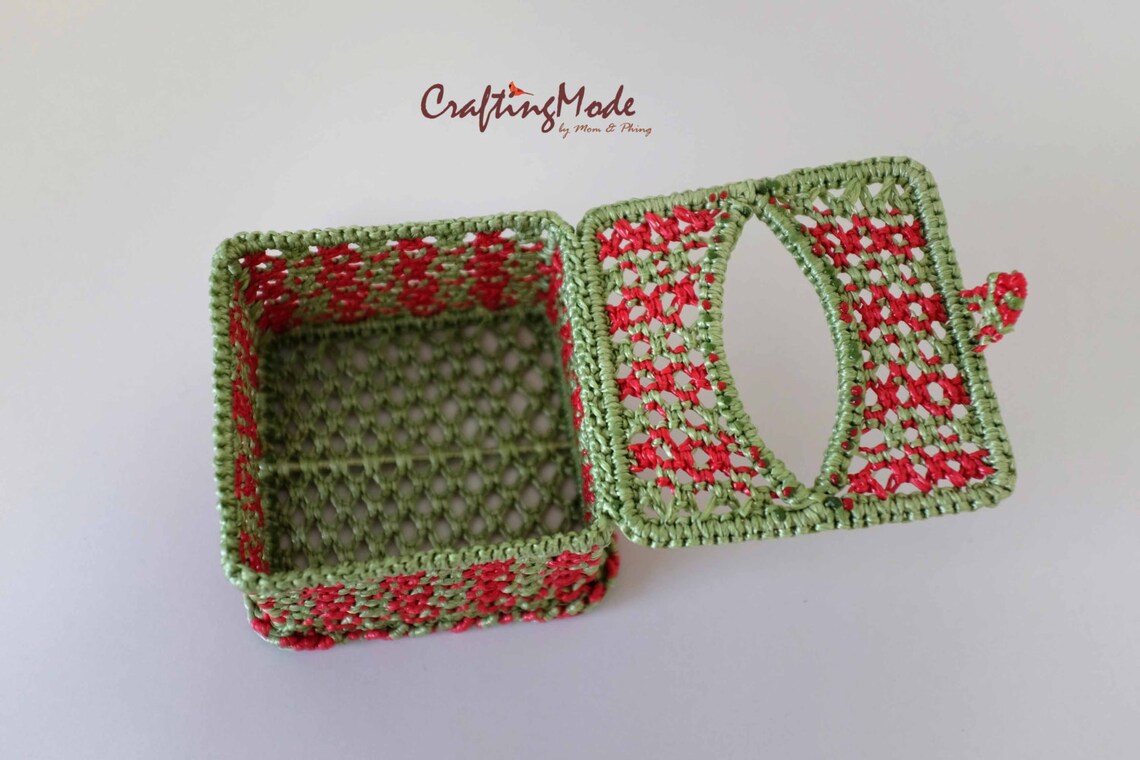 Macrameboxtissue Box Cover handmadebasketnaturalred and Etsy UK