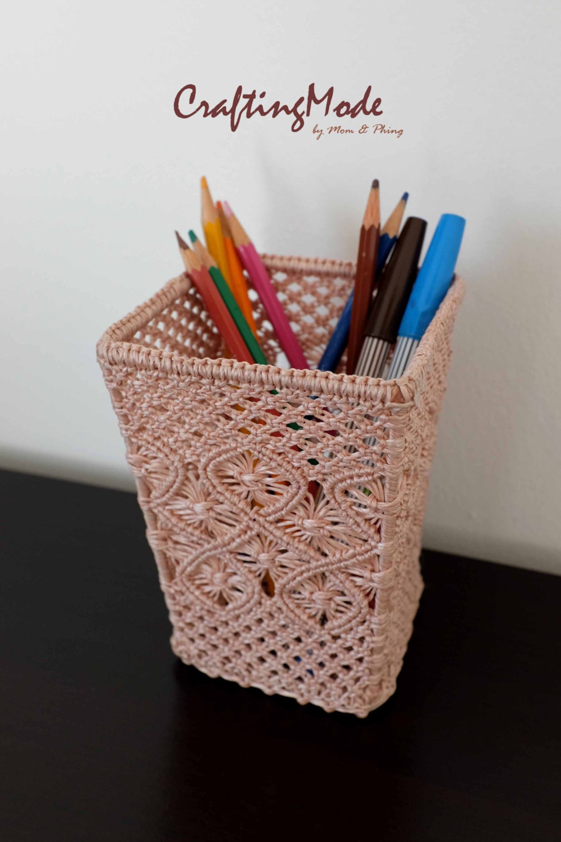 Cesta tamaño pequeño Macrame tejido de cesta de forma | Etsy