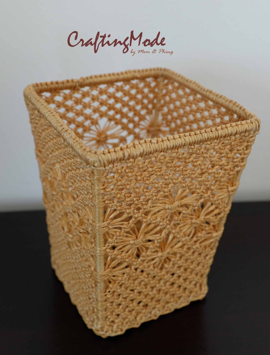 Basket ,small Size, Macrame, Weaving Basket, Square Shape,handmade