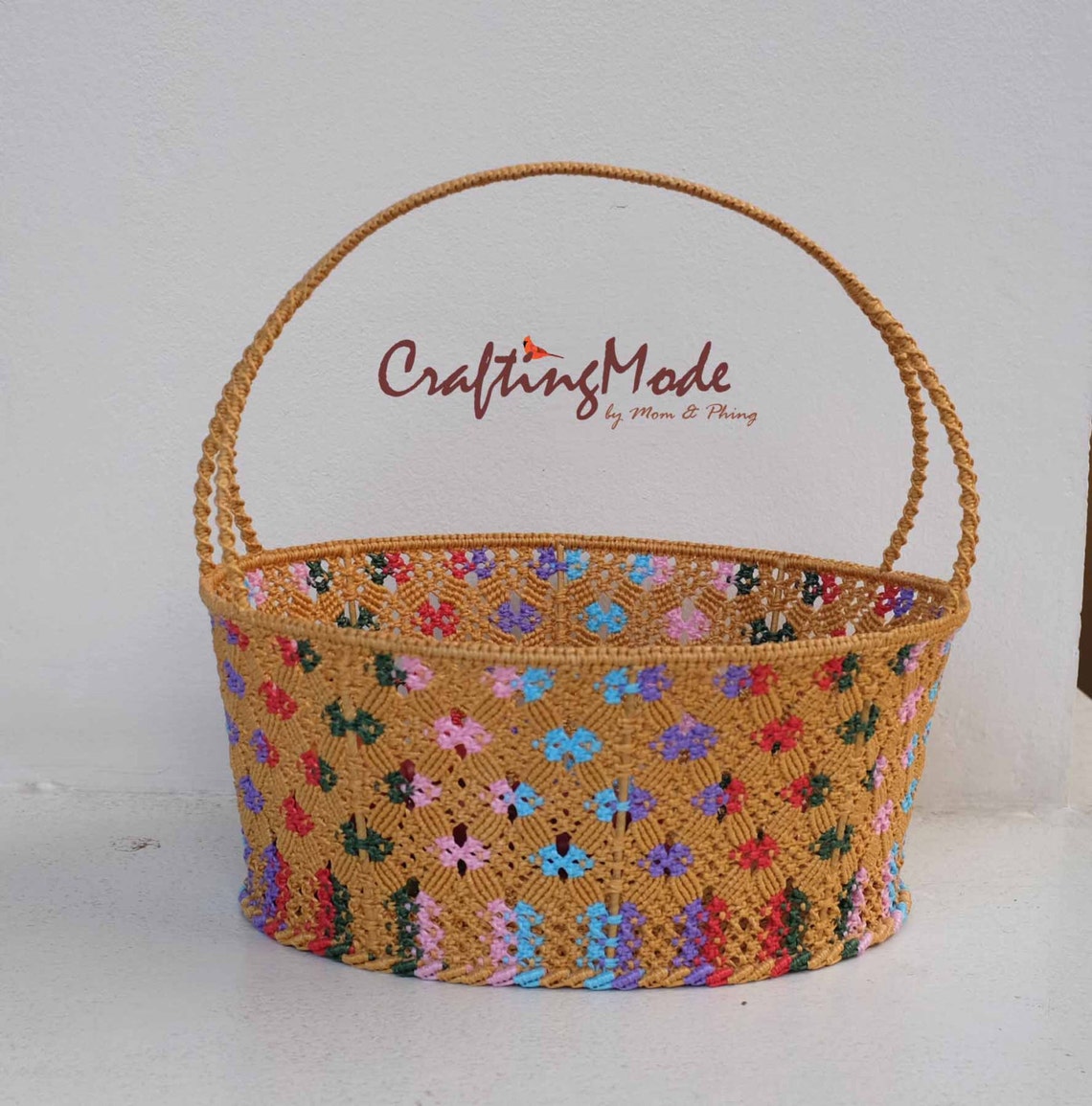 Macrame Basketbigweaving Basketoval Baskethandmade Multi Etsy UK