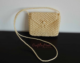 Bag,Macrame,Weaving ,Basket, Rope,Handmade,Butter color, ,Handbag,Tote,Natural,Women’s bag.Purse,Gift ,Shoulder bag, Pouch