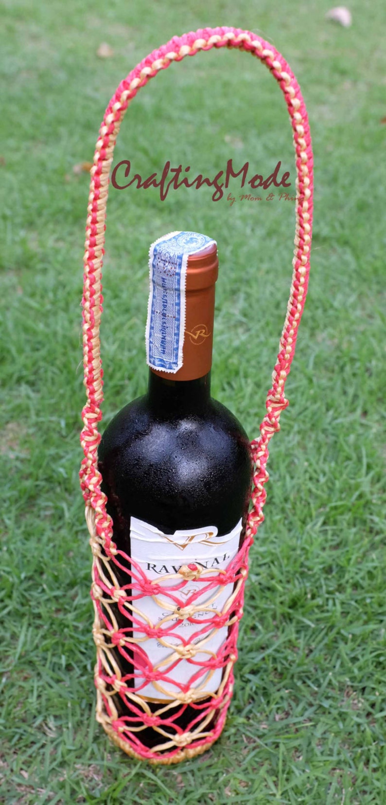 Wine Bottle Basket. Macrame Bottle Basketbasketsmall Etsy