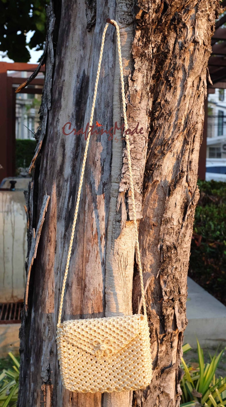 BagMacrameWeaving Basket RopeHandmadeButter color Etsy