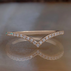 Matching diamond band-Micro pave ring-Diamond wedding Band-Stacking rings-Diamond Ring-Solid gold ring-Enhancer ring guard-Enhancer Ring