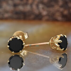 1ct black diamond-Diamond Earrings-Gold Earrings-Diamond Stud Earrings-Diamond earrings for women-Black diamond earrings-Black diamond studs