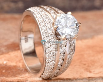 1.9ct diamond engagement ring-Art deco Ring-Promise ring-Solid gold ring-Anniversary ring-Estate diamond ring-Anniversary ring gold