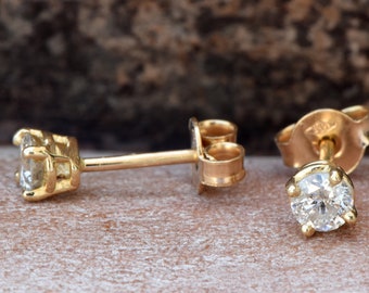 0.40ct Diamond stud Earrings-Gold earrings-Solid gold earrings-Gold stud earrings-Gold earrings men-Diamond earrings-Unisex Stud Earrings