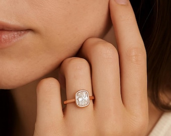 Stunning Solid Gold 1.5 Carat Lab Diamond Engagement Ring, Estate Diamond Jewelry, Solitaire Diamond Ring, Anniversary Ring, Gift For Wife