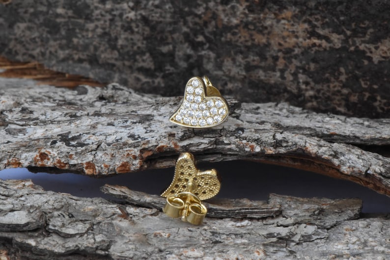Birthday gift Holidays gifts-Christmas gifts-Tiny Stud Earrings-Gold Zirconia Earrings-White Gold Earrings-Stud Earrings-Women Earrings