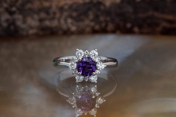 Amethyst Cluster Ring amethyst Engagement Ring amethyst Ring