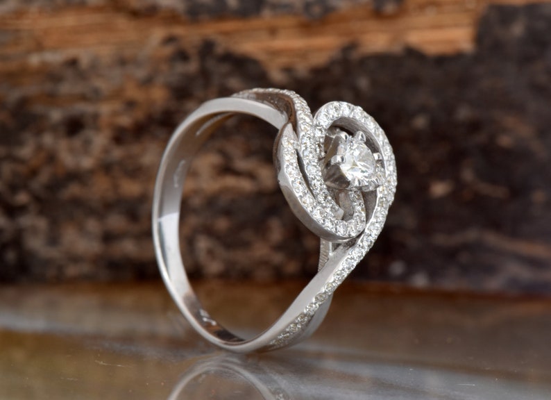 Cluster diamond ring-Art deco ring-Diamond Vintage ring Gold Ring-Unique diamond ring-diamond rings for women-Filigree diamond ring image 3