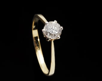 Solitaire diamond Ring 0.40 ct-Solitaire engagement ring-Wedding band-Promise ring-Bridal Jewelry-Wedding & Engagement-For her-Gold ring