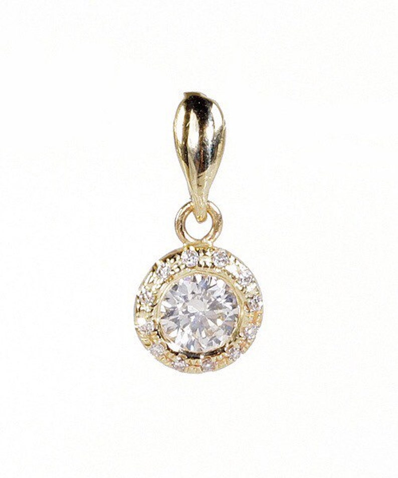 Halo Diamond Pendant0.90 Carats Gold Diamond Pendant14k Etsy