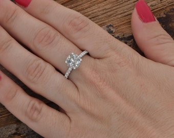 1 carat salt & pepper diamond-Salt and Pepper diamond engagement ring-4 prong solitaire ring-Promise ring-Custom Ring- salt and pepper ring