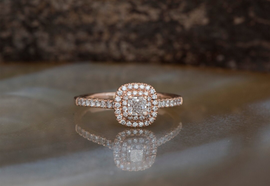Cushion Cut Engagement Ring promise Ring square Diamond Ring