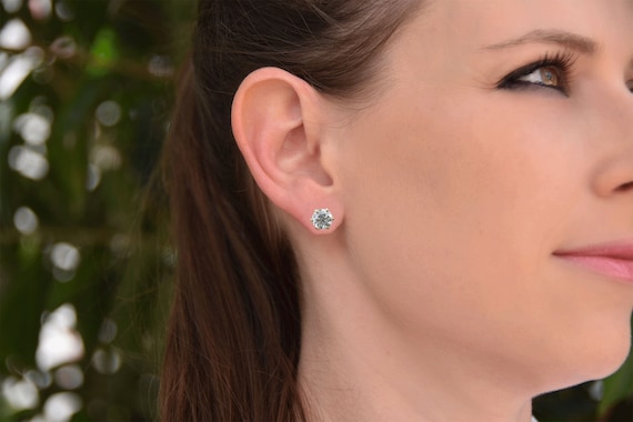1.5 Carat Diamond Earrings yellow Gold Earrings diamond Stud