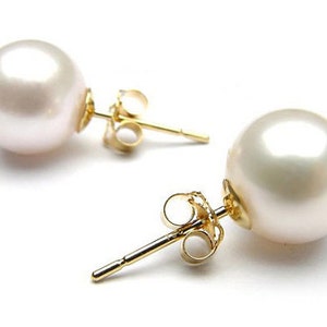 Minimalist pearl earrings-Freshwater Pearl Earrings 10 mm-Bridal Earrings-Wedding Jewelry-Pearl studs-Birthday gift pearl earrings wedding image 1