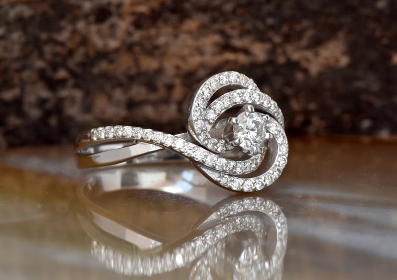 Cluster diamond ring-Art deco ring-Diamond Vintage ring Gold Ring-Unique diamond ring-diamond rings for women-Filigree diamond ring image 2
