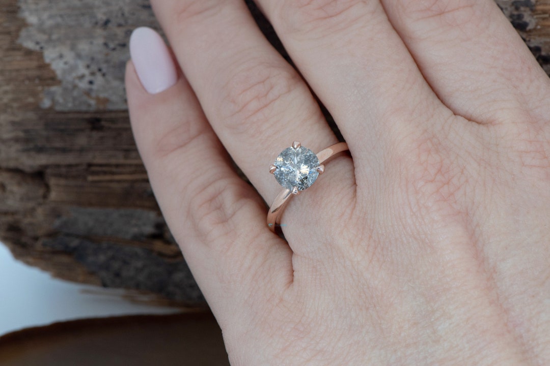 Dainty Diamond Engagement Ring, 2ct Engagement Ring, Art Deco Diamond Jewelry, Minimalist