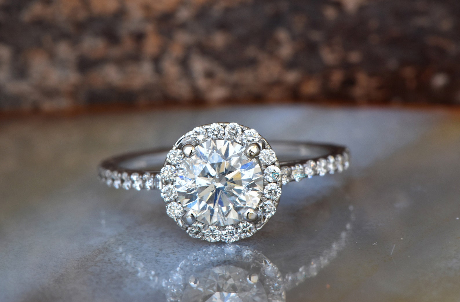 Art Deco Engagement Ring-gold Halo Ring-halo Diamond - Etsy
