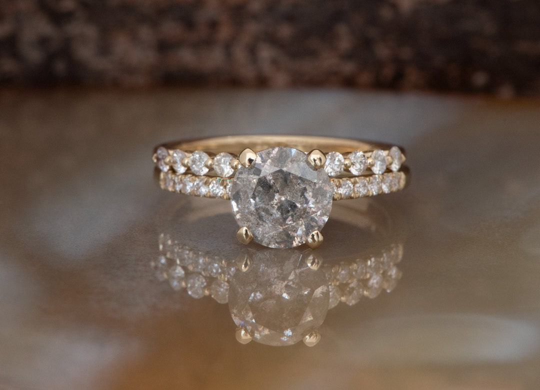 2ct Salt&pepper Diamondsalt and Pepper Diamond Engagement Ring4ct