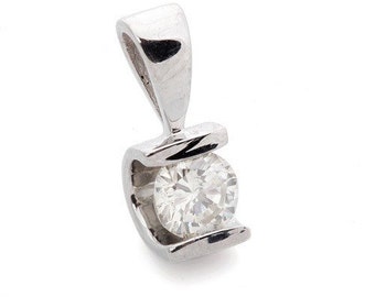 Diamond Pendant 0.70 ct-White Gold Pendant 14K-Gold Diamond Pendant-Women Jewelry-for her-Anniversary gift-Holidays present-Diamond necklace