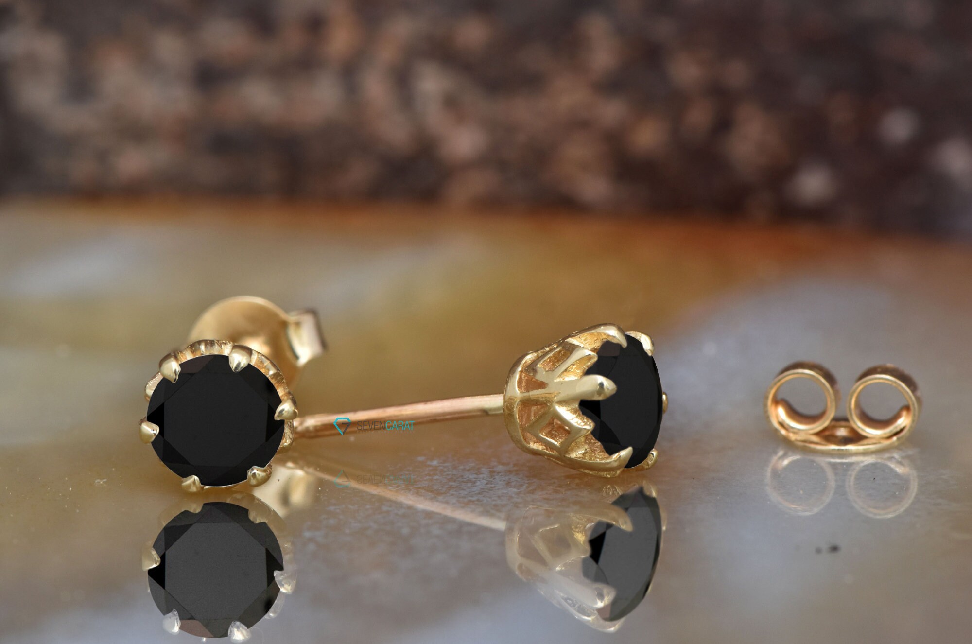 1ct black on sale diamond earrings