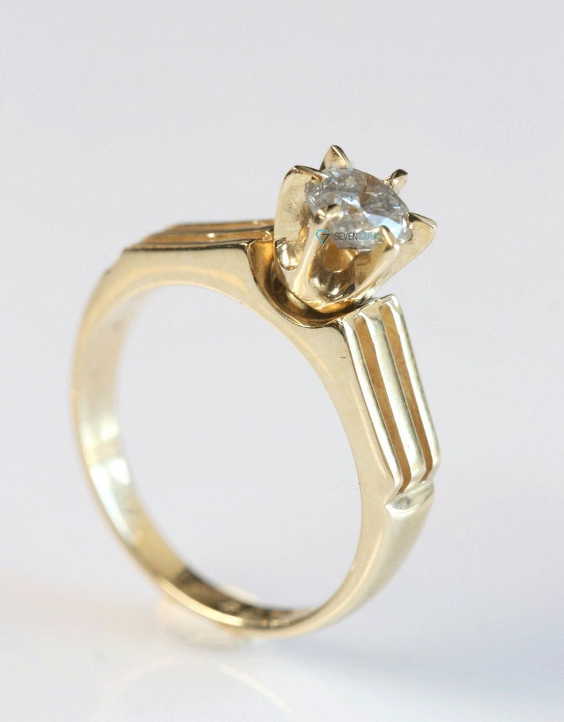 1/2 carat Solitaire diamond ring-Diamond Engagement Ring-Solitaire engagement diamond ring-Promise ring-Solid gold ring-Gold Solitaire Ring image 1