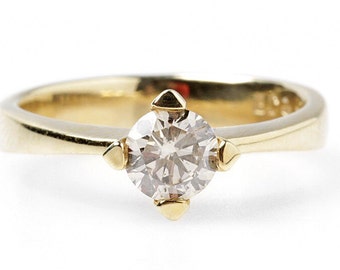 Diamond Engagement Ring-Solitaire 14K White Gold Ring-0.60 Carat -Women Jewelry-Unique Ring-Promise ring-Gift for her-Inspiration jewelry