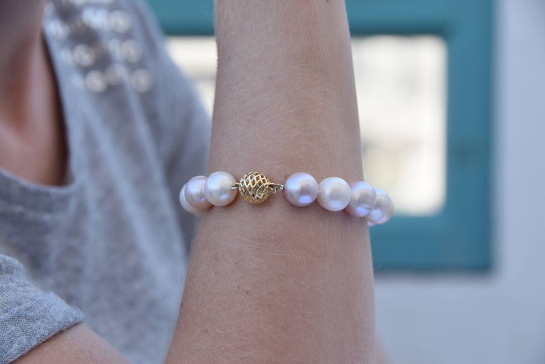 Pearl bracelet-Wedding Freshwater Pearl Bracelet-Beaded bracelet-Bridal Jewelry-Anniversary gift-Birthday present-Art deco bracelet-For her image 6