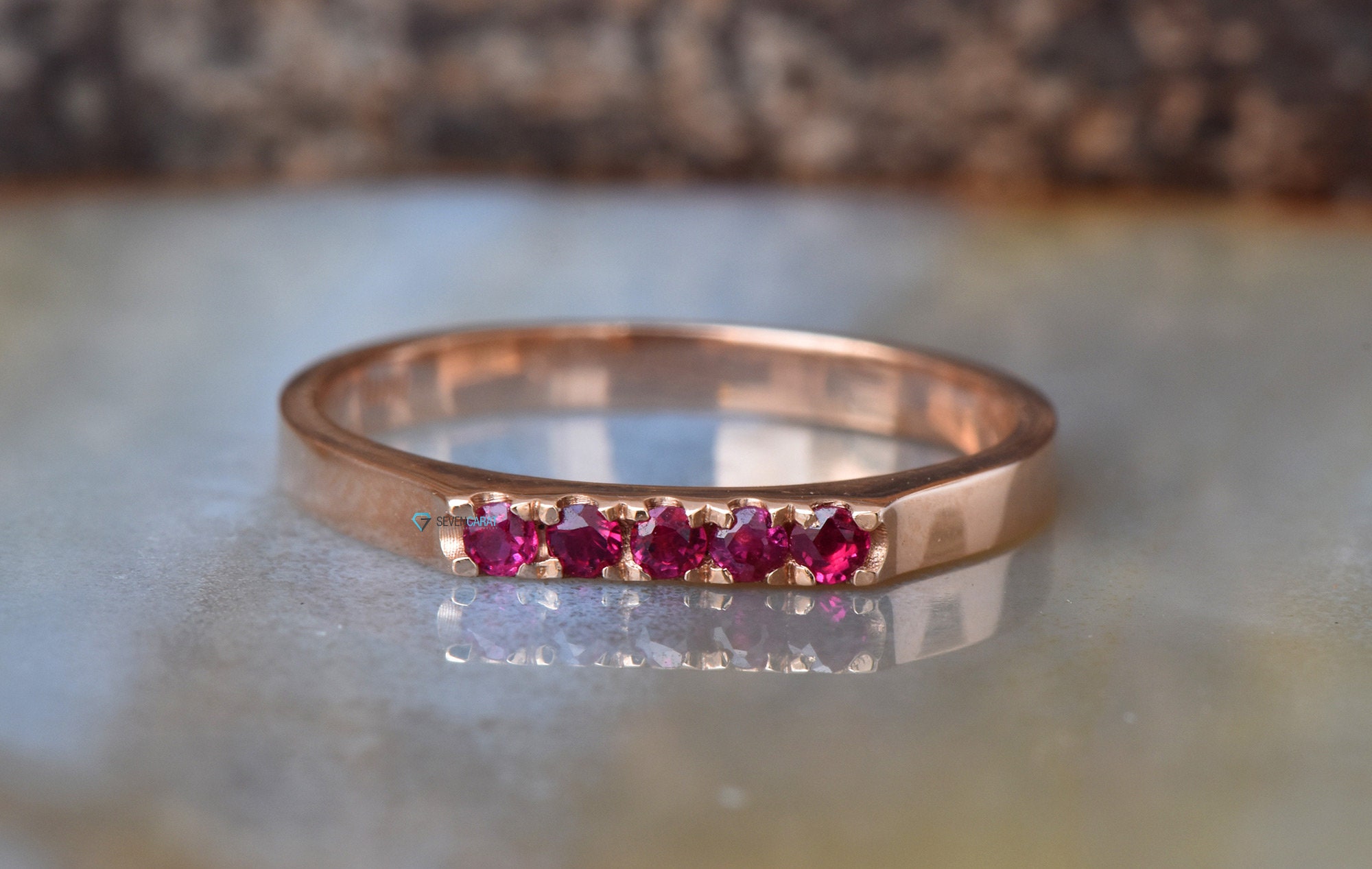 Ruby Ring Vintage-micro Pave Ring-ruby Ring Gold Band ...