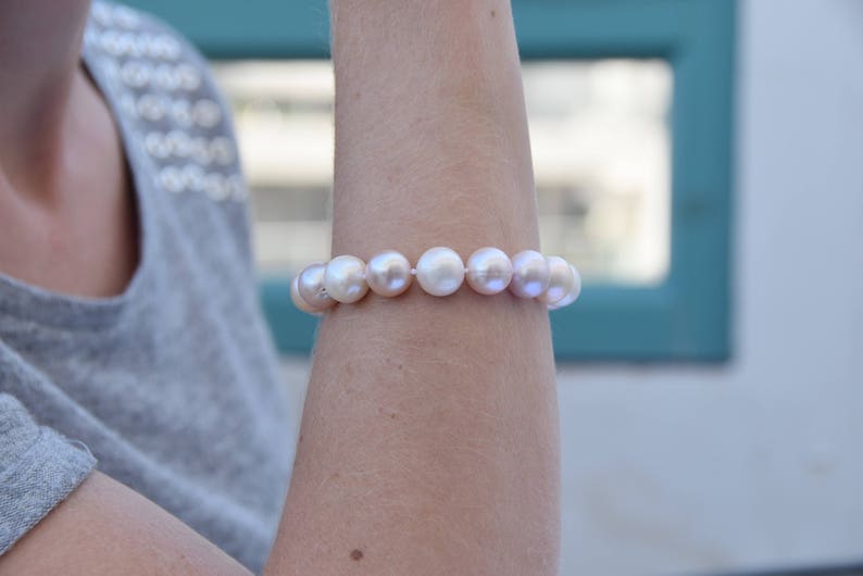 Pearl bracelet-Wedding Freshwater Pearl Bracelet-Beaded bracelet-Bridal Jewelry-Anniversary gift-Birthday present-Art deco bracelet-For her image 5