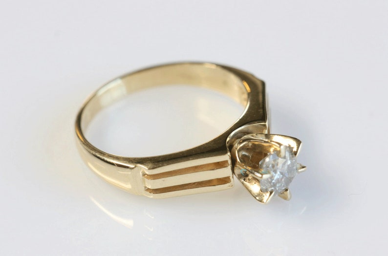 1/2 carat Solitaire diamond ring-Diamond Engagement Ring-Solitaire engagement diamond ring-Promise ring-Solid gold ring-Gold Solitaire Ring image 3