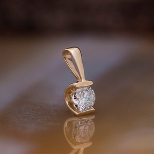 1/2ct Diamond Pendant-Yellow Gold Pendant 14K Diamond necklace-Women Jewelry-Anniversary gift-for her jewelry-Birthday gift-Diamond pendant image 4