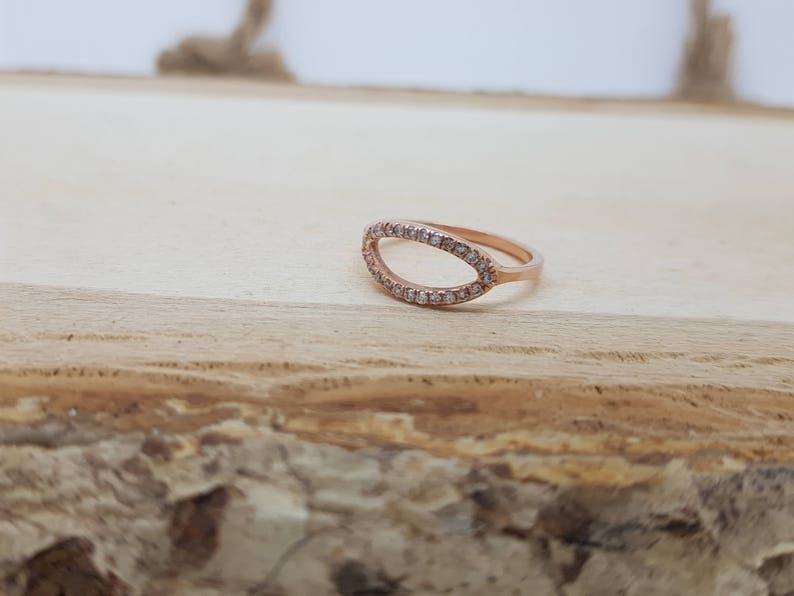 Art nouveau ring-Diamond Ring Diamond Oval Ring-14k rose gold ring Fashion jewelry Gold Statement Ring-Minimalist ring-Micro pave band image 6