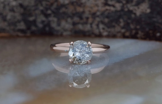 1.5ct Salt Pepper Diamond salt and Pepper Diamond Engagement