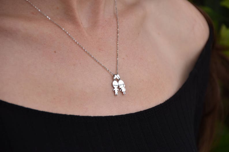 Custom necklace-Baby boy & girl personalized Baby shower-Baby boy charm-Necklace baby's birth-Mom gift-Minimalist Jewelry-Gift for her image 4