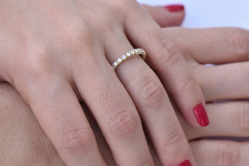 Bridal set rings yellow gold-Diamond wedding set 1.50 carat-Cluster wedding ring set-Promise ring-Art deco wedding ring set-Custom ring image 8