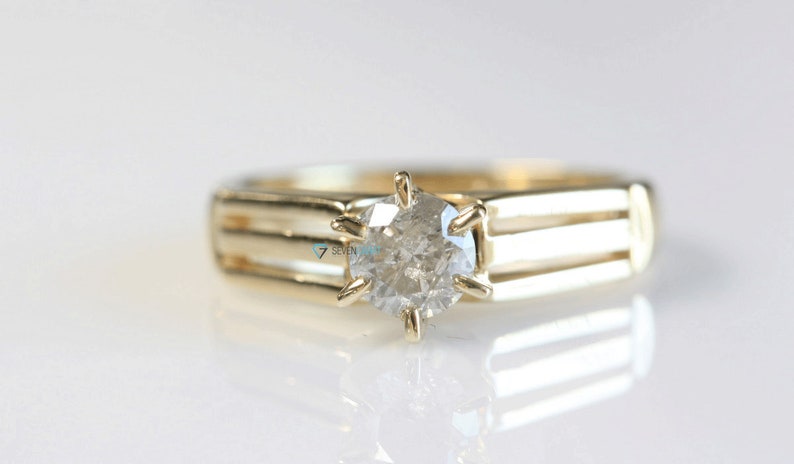 1/2 carat Solitaire diamond ring-Diamond Engagement Ring-Solitaire engagement diamond ring-Promise ring-Solid gold ring-Gold Solitaire Ring image 2