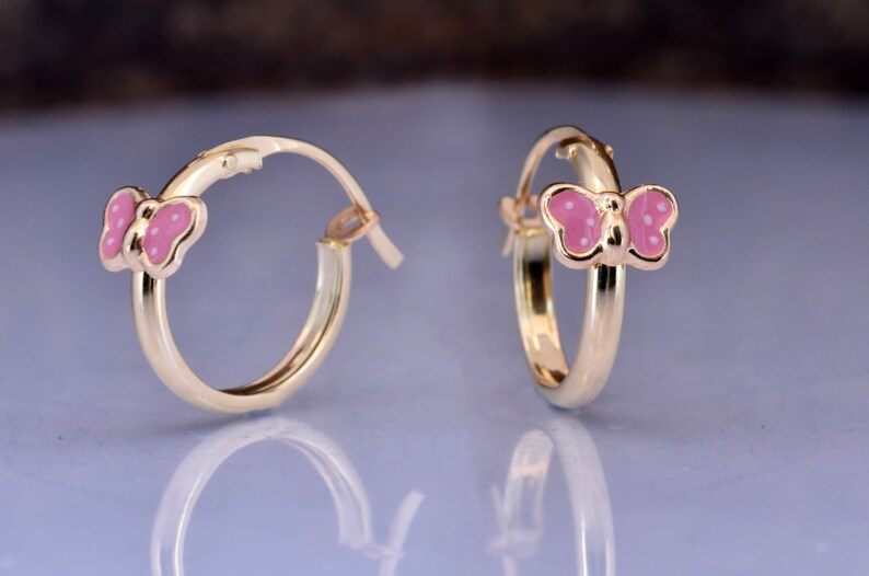 Baby Girls 14K jaune or blanc pierre cœur Vis Arrière Clous Post Boucles d/'oreilles petites