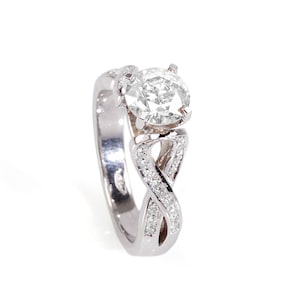 1 Carat Diamond Ring-14k White Diamond Ring-engagement - Etsy