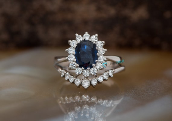 1 carat diamond ring with sapphires deals
