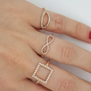 Micro pave band-Art nouveau ring-Diamond Ring- Diamond Oval Ring-14k rose gold ring- Fashion jewelry- Gold Statement Ring-Minimalist ring image 5