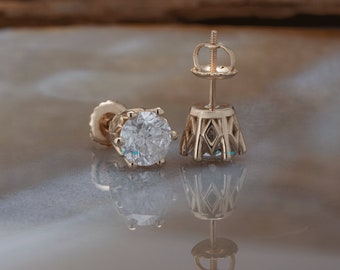 2 carat diamond 2024 earrings yellow gold